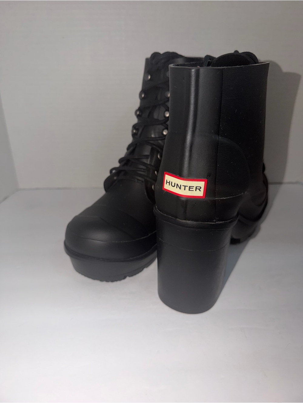 Hunter Women's Lace-Up Rain Boots - Size 10 - Picture 4 of 5